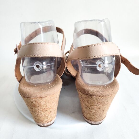 Clarks Sandals 10 Wide Helio Latitude Leather Embossed Snakeskin Wedge Strappy - Picture 3 of 10